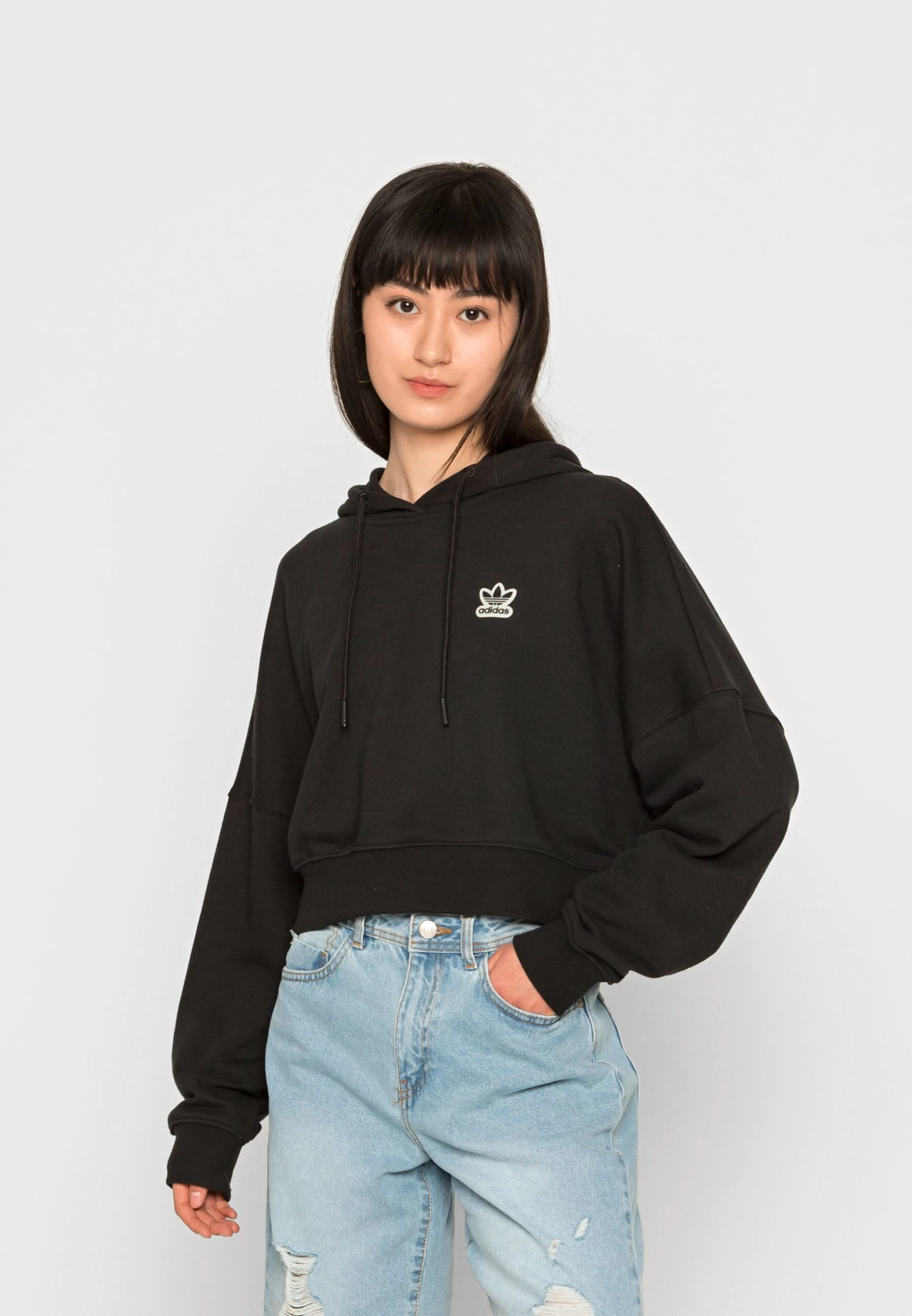 Adidas Originals Cropped Hoodie - Sweatshirt - Black 5 Adidas Originals Cropped Hoodie - Sweatshirt - Black – Image 3