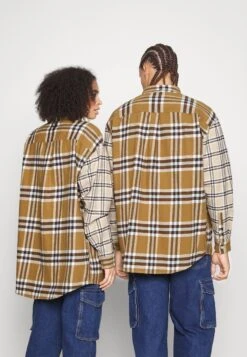 YOURTURN Mash Up Check Genderless - Chemise - Beige -Mode et Luxe Boutique 1da76857b7394c628ce0060b2b52804b