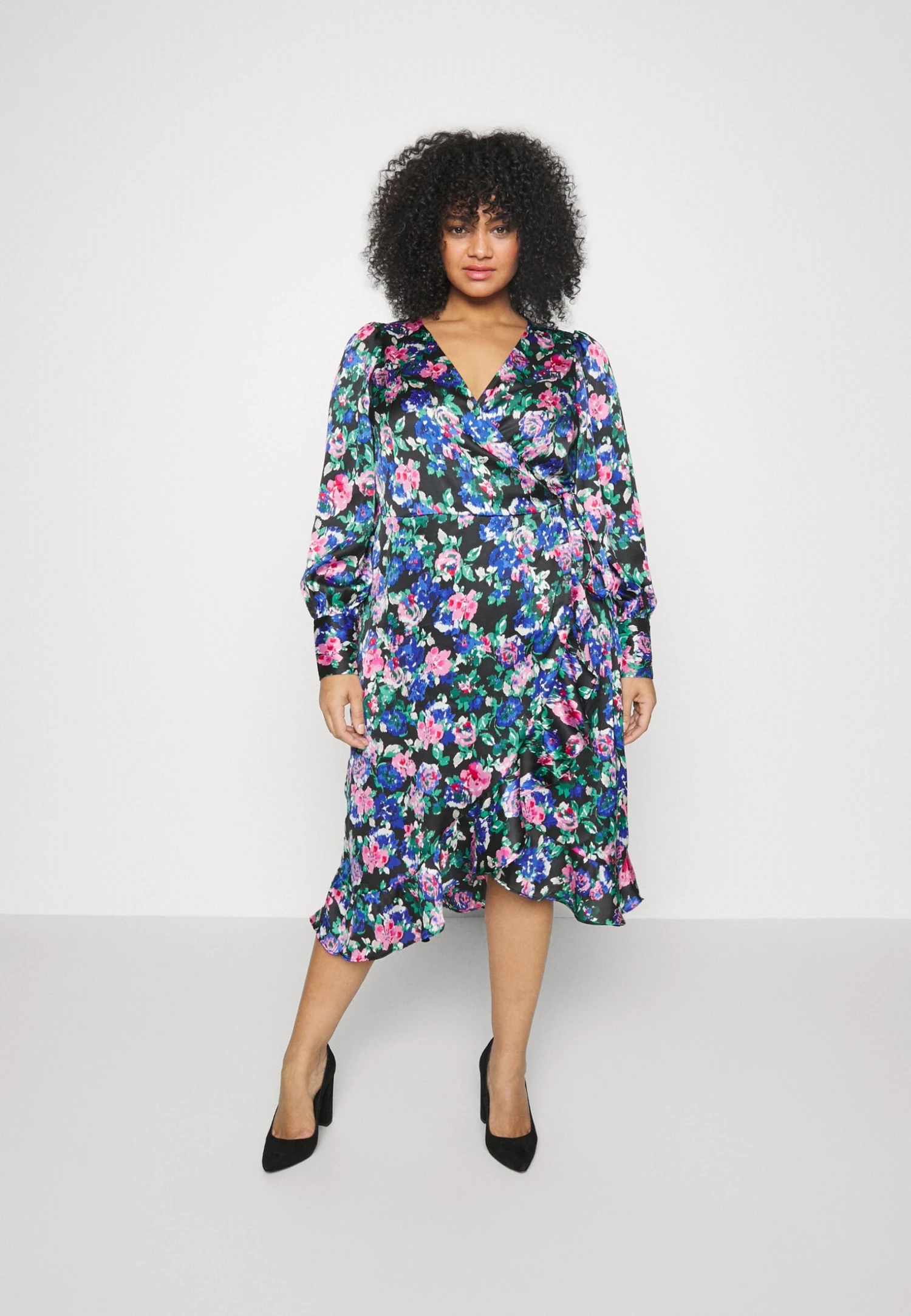 Vero Moda Curve Vmnura Wrap Dress - Robe De Jour - Black