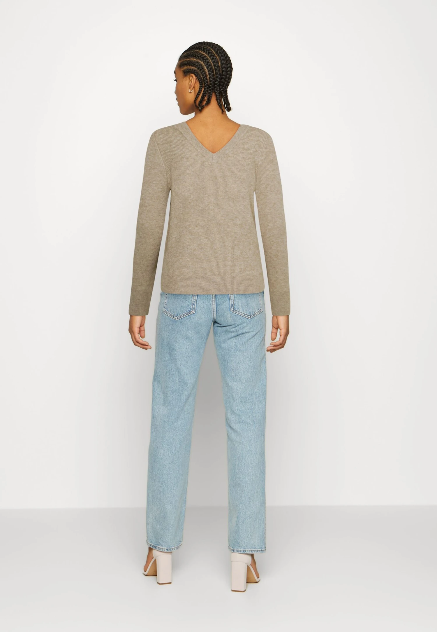 ONLY Onlkatia V Neck - Pullover - Beige Melange 5 ONLY Onlkatia V Neck - Pullover - Beige Melange – Image 3