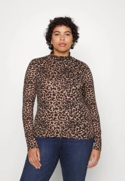 Vero Moda Curve Vmina Ls Highneck - T-Shirt À Manches Longues - Black