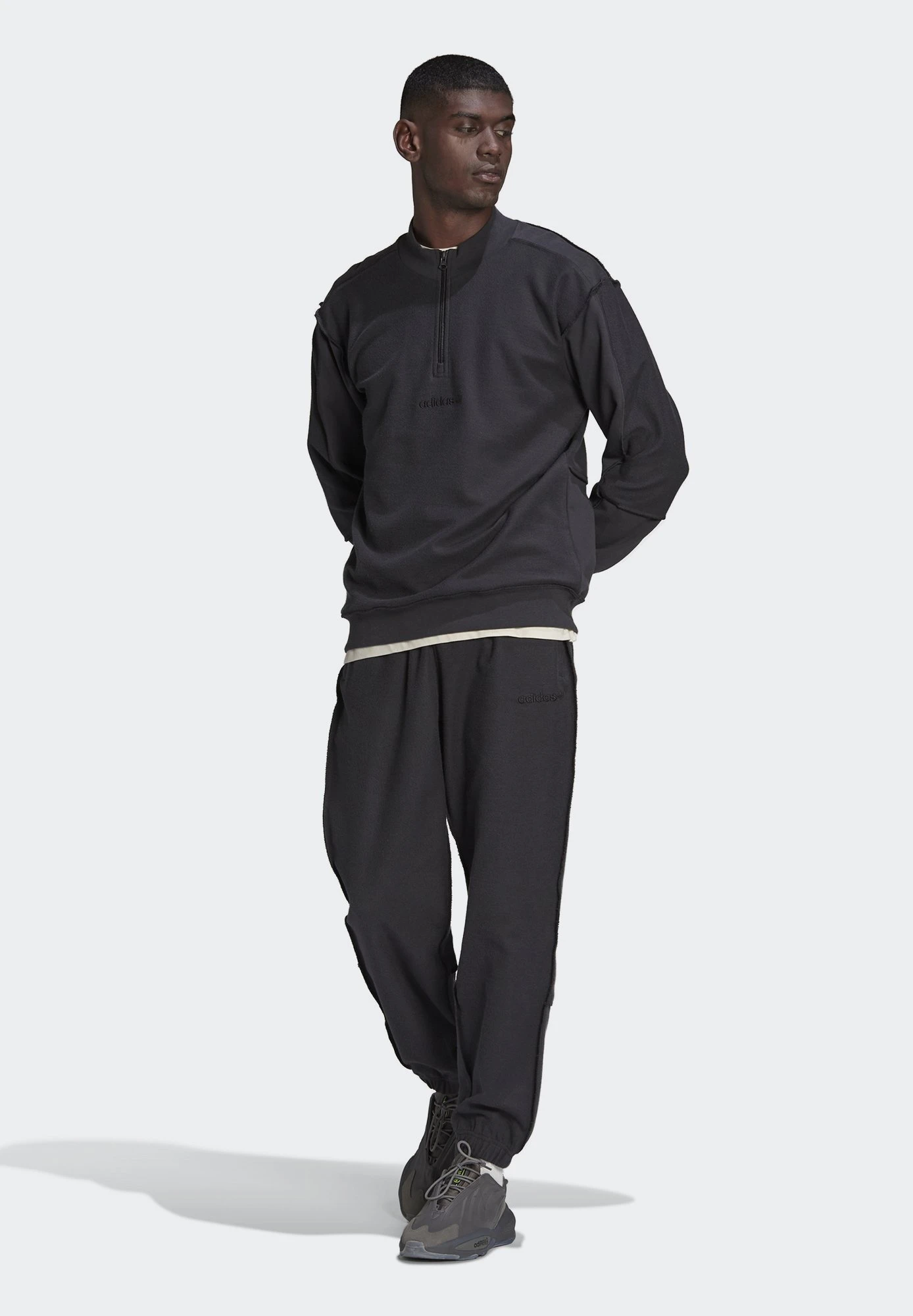 Adidas Originals Loopback Qz - Sweatshirt - Carbon 4 Adidas Originals Loopback Qz - Sweatshirt - Carbon – Image 2