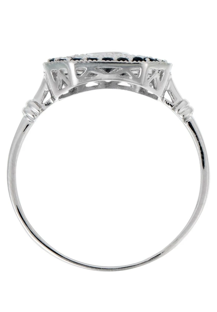 Ring 9K White Gold Diamond 0,22Ct/4 Saphir 1 Ct - Bague - Silver-Coloured 7 Ring 9K White Gold Diamond 0,22Ct/4 Saphir 1 Ct - Bague - Silver-Coloured – Image 5