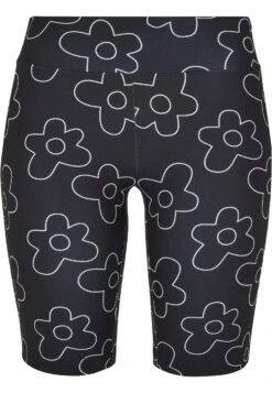 URBAN CLASSICS High Waist Aop Tech Cycle - Short - Blackflower