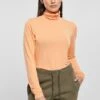 URBAN CLASSICS Turtleneck Longsleeve - T-Shirt À Manches Longues - Papaya