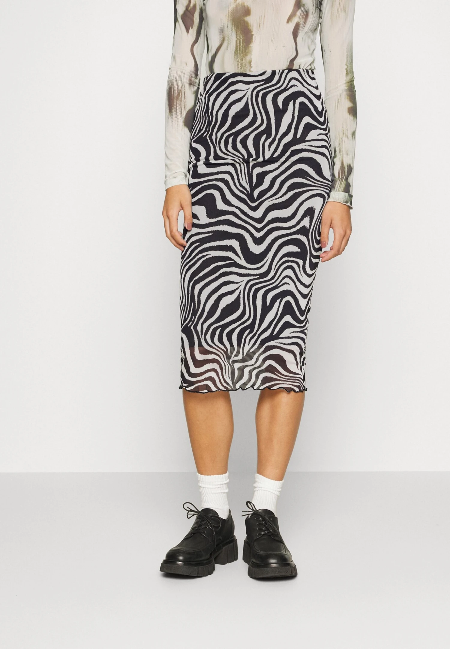 Gina Tricot Carro Skirt - Jupe Crayon - Black/White 3 Gina Tricot Carro Skirt - Jupe Crayon - Black/White