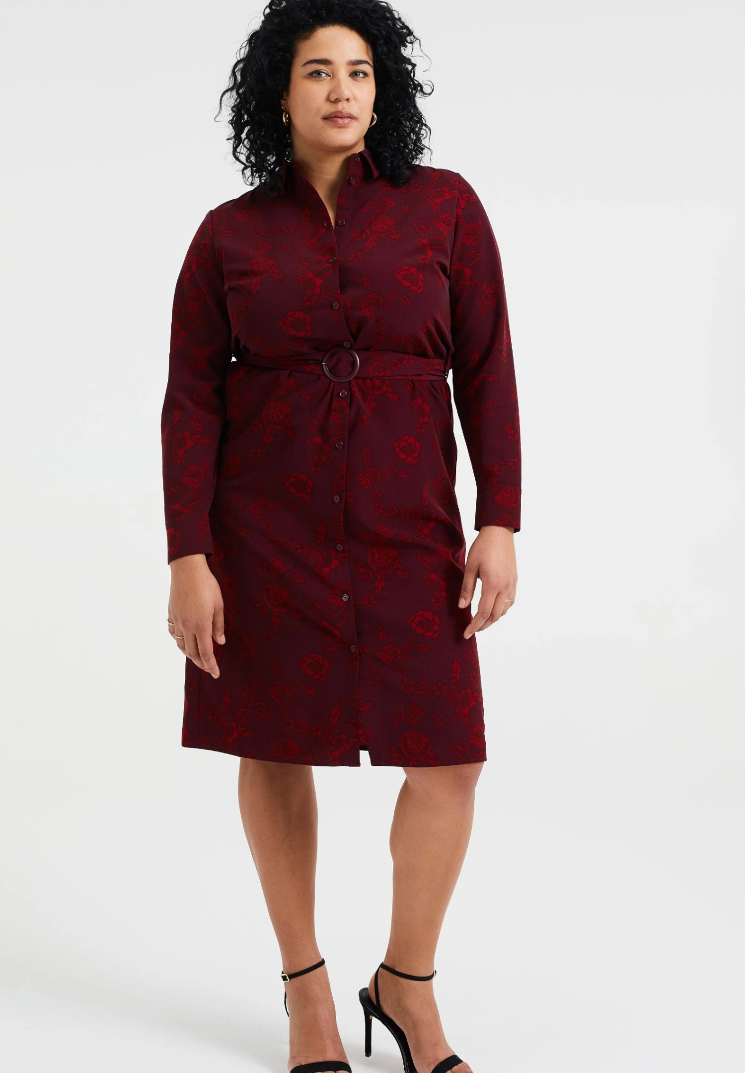 WE FASHION Curve - Robe Chemise - Red 3 WE FASHION Curve - Robe Chemise - Red