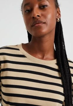 WE FASHION Striped - T-Shirt À Manches Longues - Beige -Mode et Luxe Boutique b17cf0726cbb4c309a36cc9fec78b99a