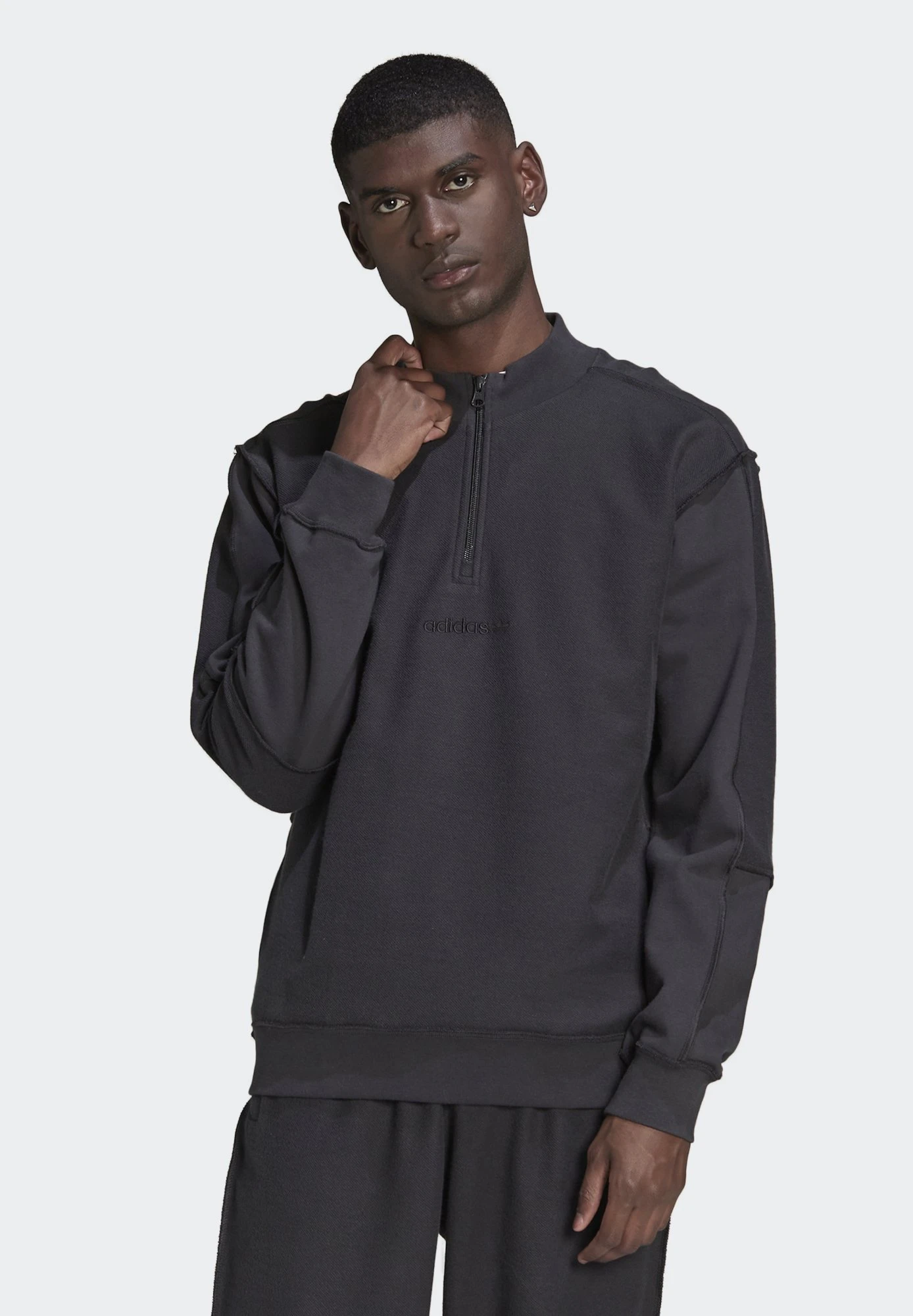 Adidas Originals Loopback Qz - Sweatshirt - Carbon 3 Adidas Originals Loopback Qz - Sweatshirt - Carbon