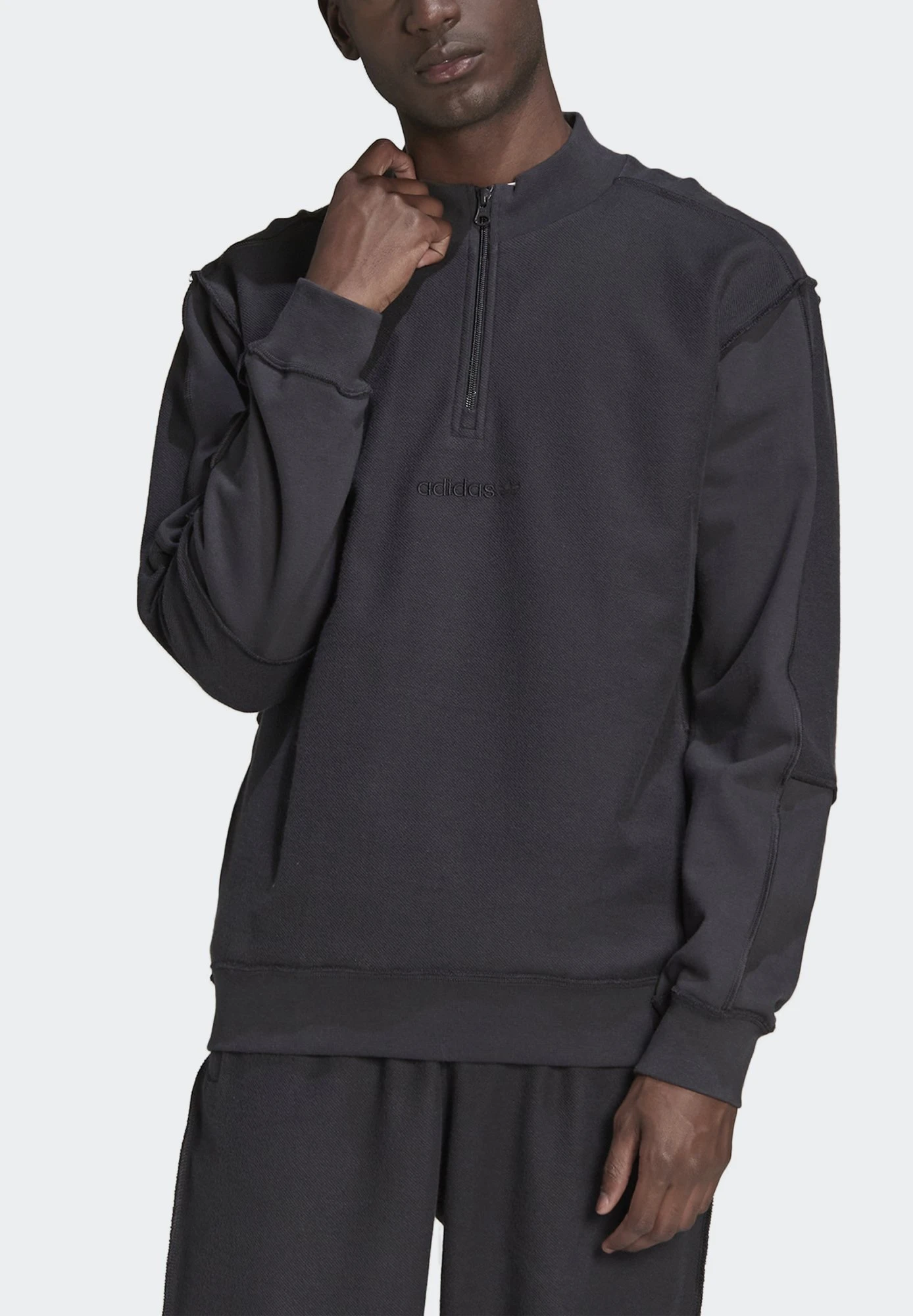 Adidas Originals Loopback Qz - Sweatshirt - Carbon 7 Adidas Originals Loopback Qz - Sweatshirt - Carbon – Image 5