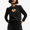 Desigual Balloon Sleeve With Heart - Blouse - Black 2 Desigual Balloon Sleeve With Heart - Blouse - Black -Mode et Luxe Boutique eb45b1cf99684a6081994c955b737e01