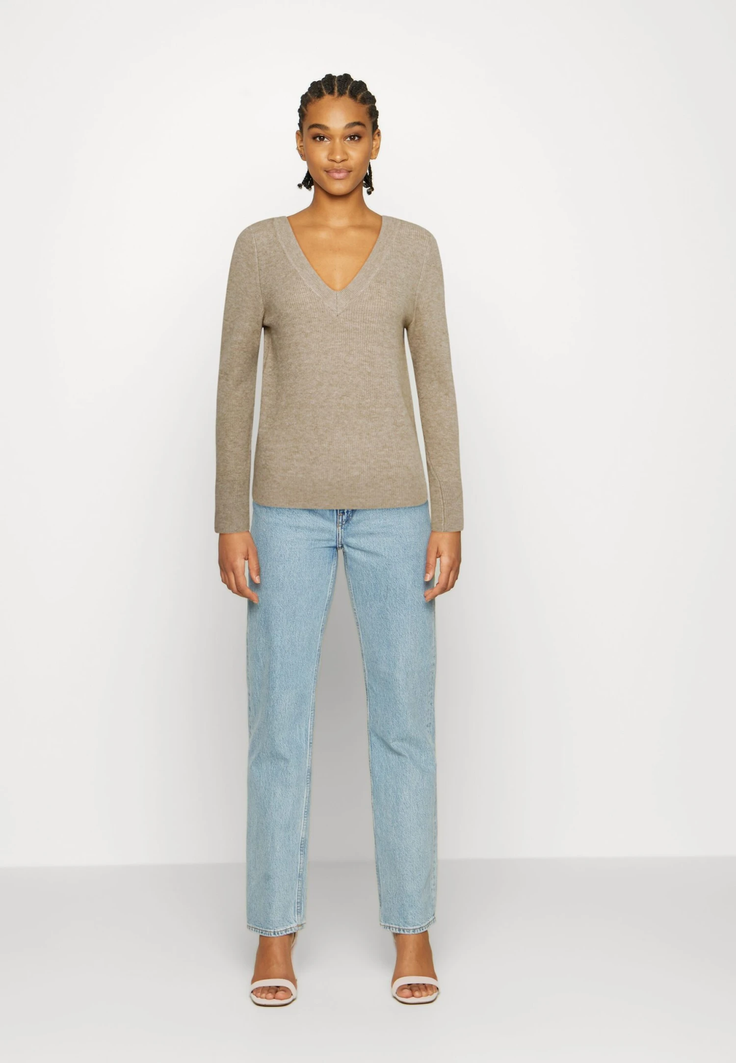 ONLY Onlkatia V Neck - Pullover - Beige Melange 4 ONLY Onlkatia V Neck - Pullover - Beige Melange – Image 2