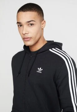 Adidas Originals Stripes Unisex - Sweat Zippé - Black -Mode et Luxe Boutique f9caa82a237a4533bfa45600601a69f3